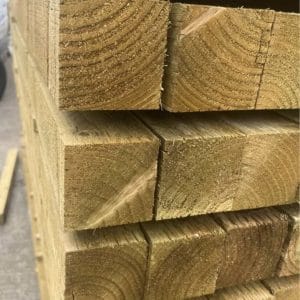 75X75mm (3X3”) UC3 Treated Timber Post @£3.50 a m
