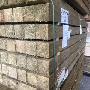 100X100mm (4X4”) UC4 Treated Timber Post @£5.63 a m
