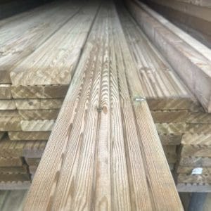 Green Treated Decking Board 120x28mm @£2.50 a m (inc vat)